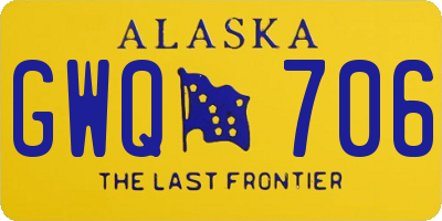 AK license plate GWQ706