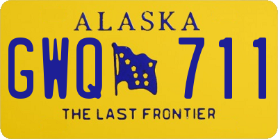 AK license plate GWQ711