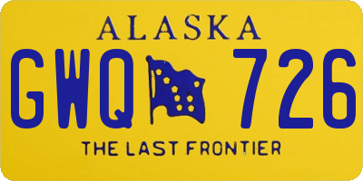 AK license plate GWQ726