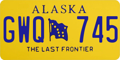 AK license plate GWQ745