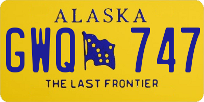 AK license plate GWQ747