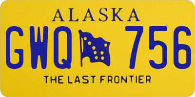 AK license plate GWQ756