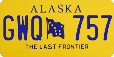 AK license plate GWQ757