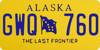 AK license plate GWQ760