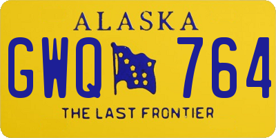 AK license plate GWQ764