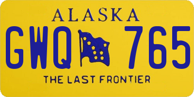 AK license plate GWQ765