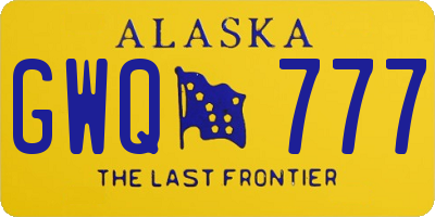 AK license plate GWQ777