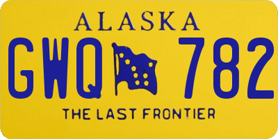 AK license plate GWQ782