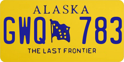 AK license plate GWQ783