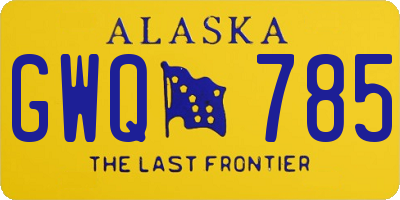 AK license plate GWQ785