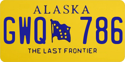 AK license plate GWQ786