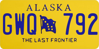 AK license plate GWQ792