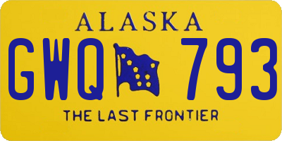 AK license plate GWQ793