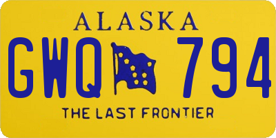 AK license plate GWQ794