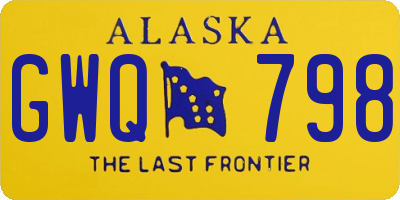 AK license plate GWQ798