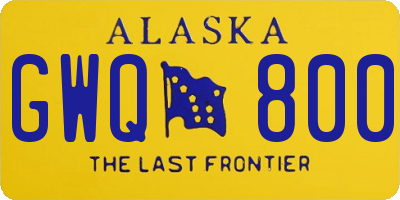 AK license plate GWQ800