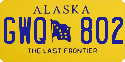 AK license plate GWQ802