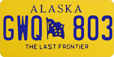 AK license plate GWQ803