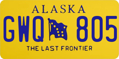 AK license plate GWQ805