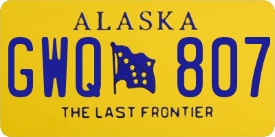 AK license plate GWQ807