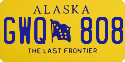 AK license plate GWQ808