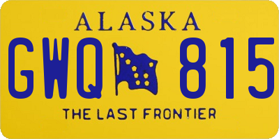 AK license plate GWQ815