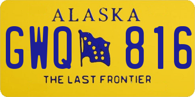 AK license plate GWQ816