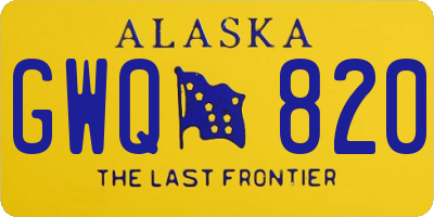 AK license plate GWQ820