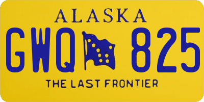 AK license plate GWQ825