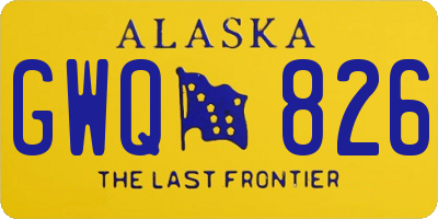 AK license plate GWQ826