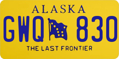 AK license plate GWQ830
