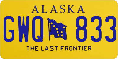 AK license plate GWQ833