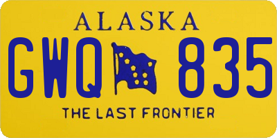 AK license plate GWQ835