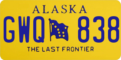 AK license plate GWQ838