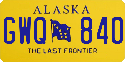 AK license plate GWQ840