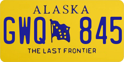 AK license plate GWQ845