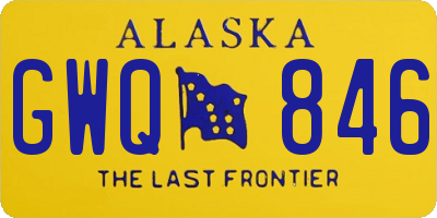 AK license plate GWQ846