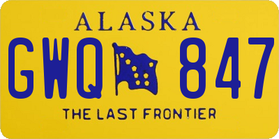 AK license plate GWQ847