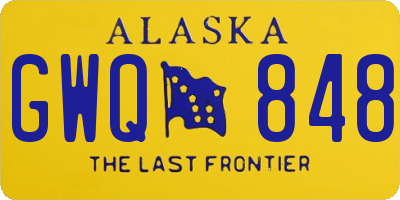 AK license plate GWQ848