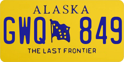 AK license plate GWQ849