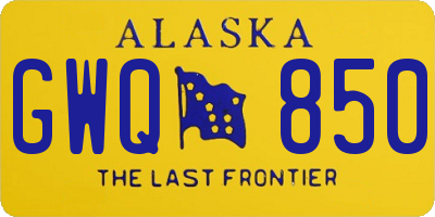 AK license plate GWQ850