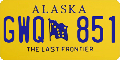 AK license plate GWQ851