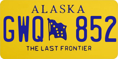 AK license plate GWQ852