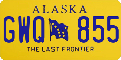 AK license plate GWQ855