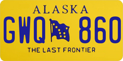 AK license plate GWQ860