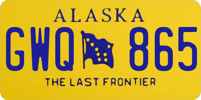 AK license plate GWQ865