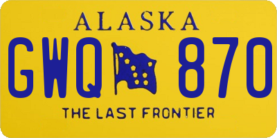 AK license plate GWQ870