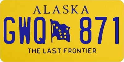 AK license plate GWQ871