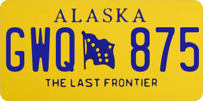 AK license plate GWQ875