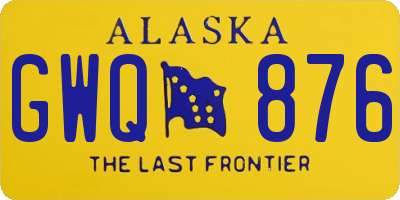 AK license plate GWQ876